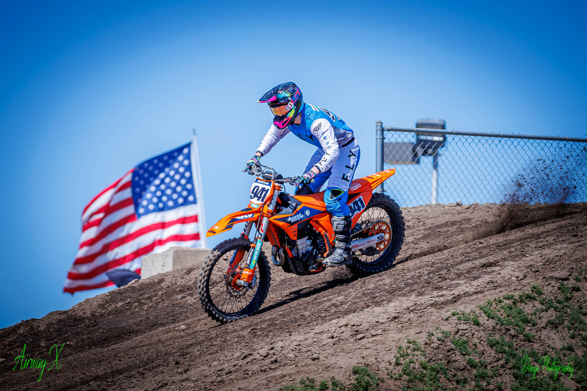 Racer competing at the American Motocross Series Round One at AirwayX Motocross Park