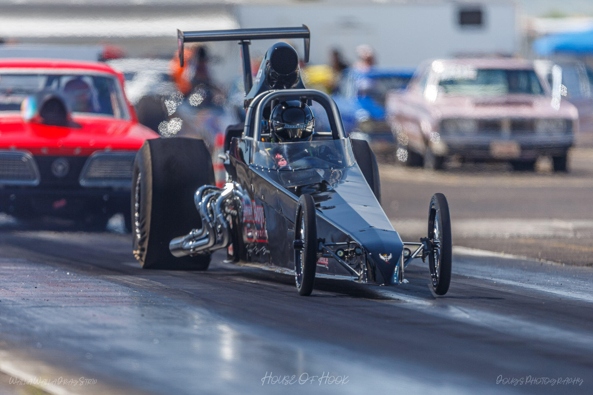 Racer competing at The House of Hook, Walla Walla Drag Strip's 2024 Forest Fincher Super Quick Series, Infinity Coach Series NAPA Points Race #8