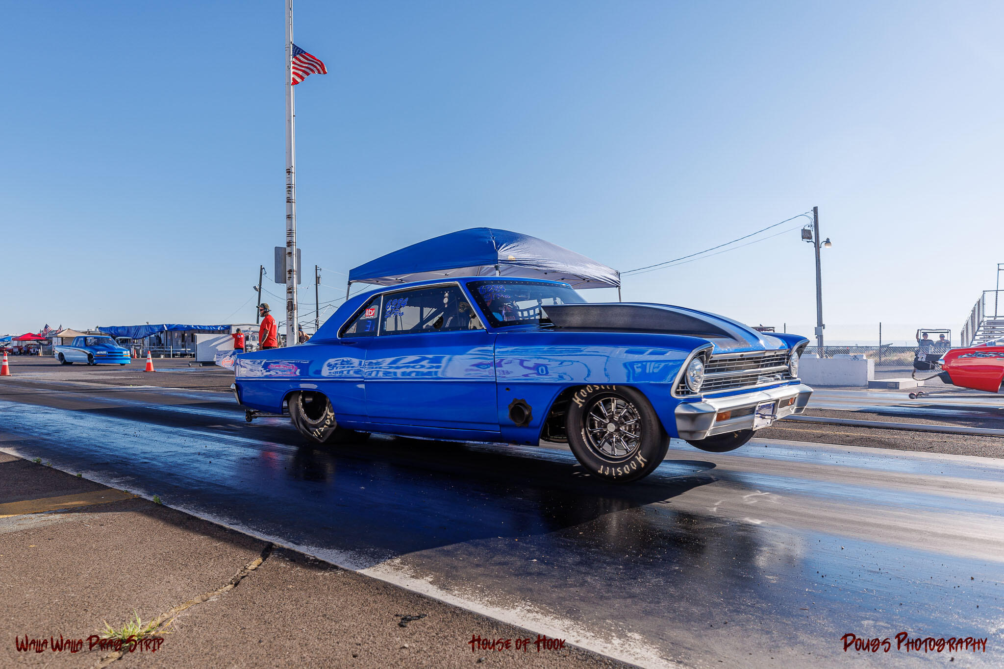 Racer participating in the House of Hook's Fourth of July Bracket Bash, Walla Walla Drag Strip...Where Adrenaline Meets the Pavement