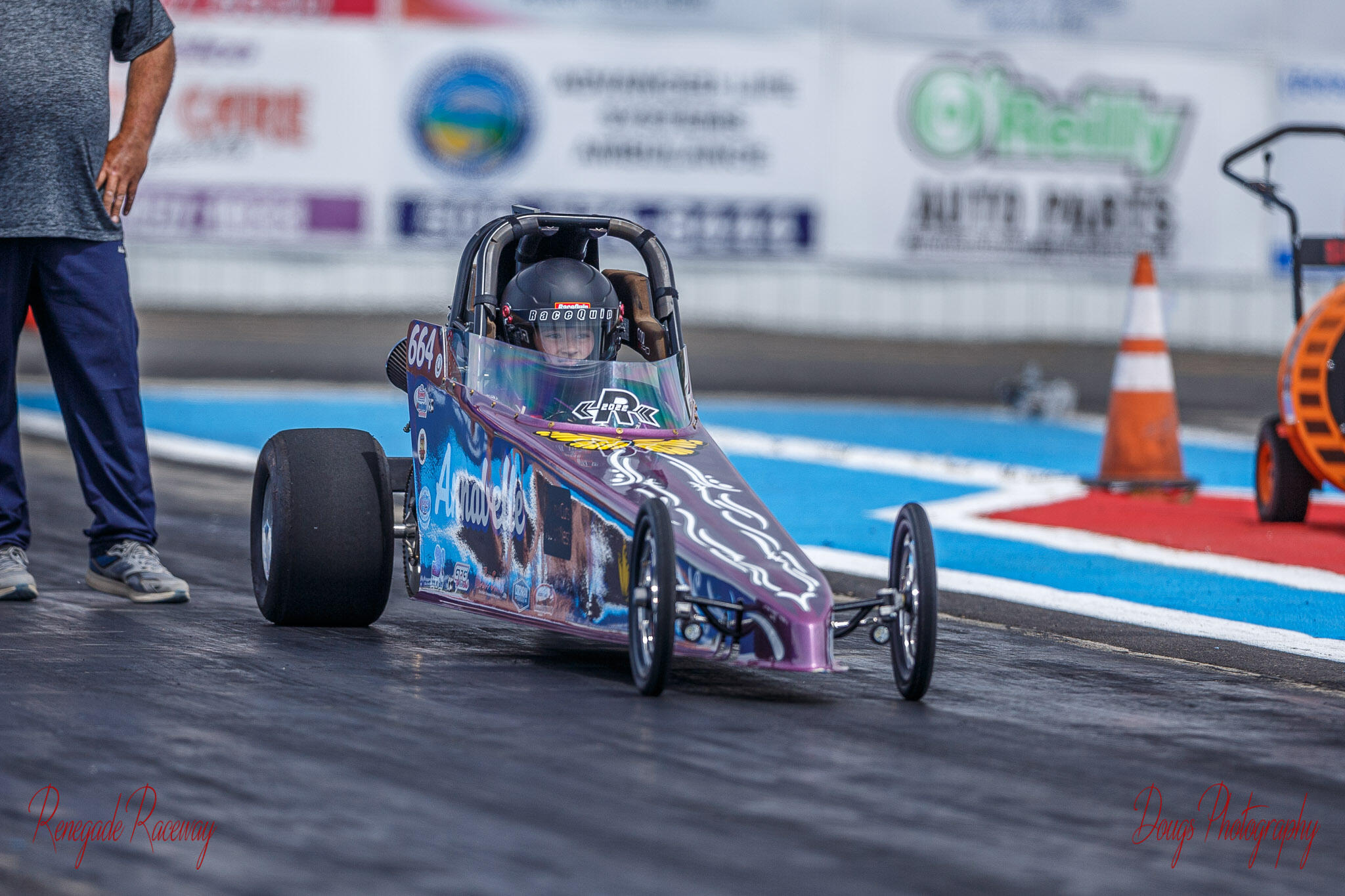 Racer competing during day 2 of the 14th Annual Dee Adams Fire & Thunder Memorial.