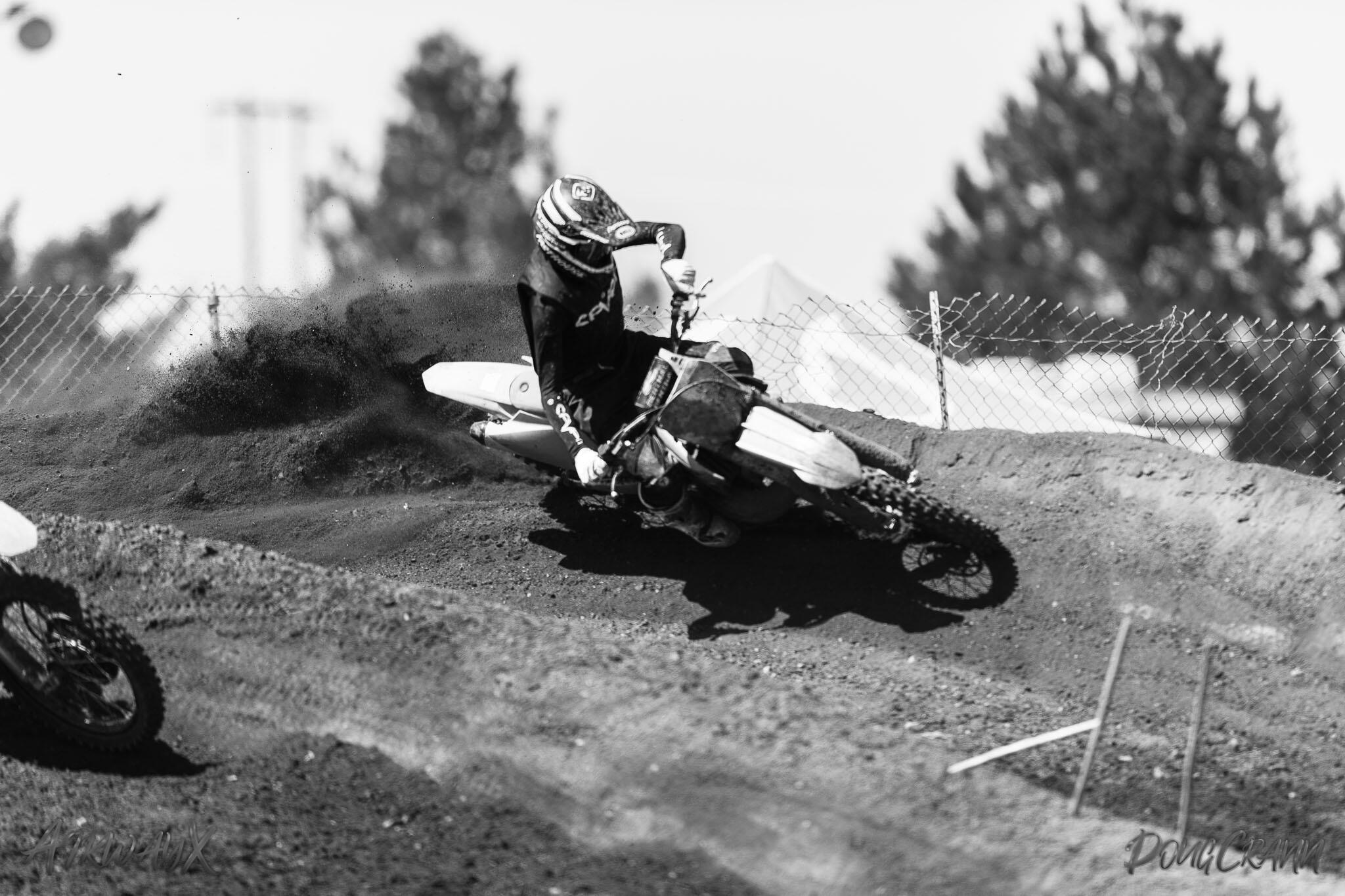 Racer competing at the American Motocross Series Round One at AirwayX Motocross Park