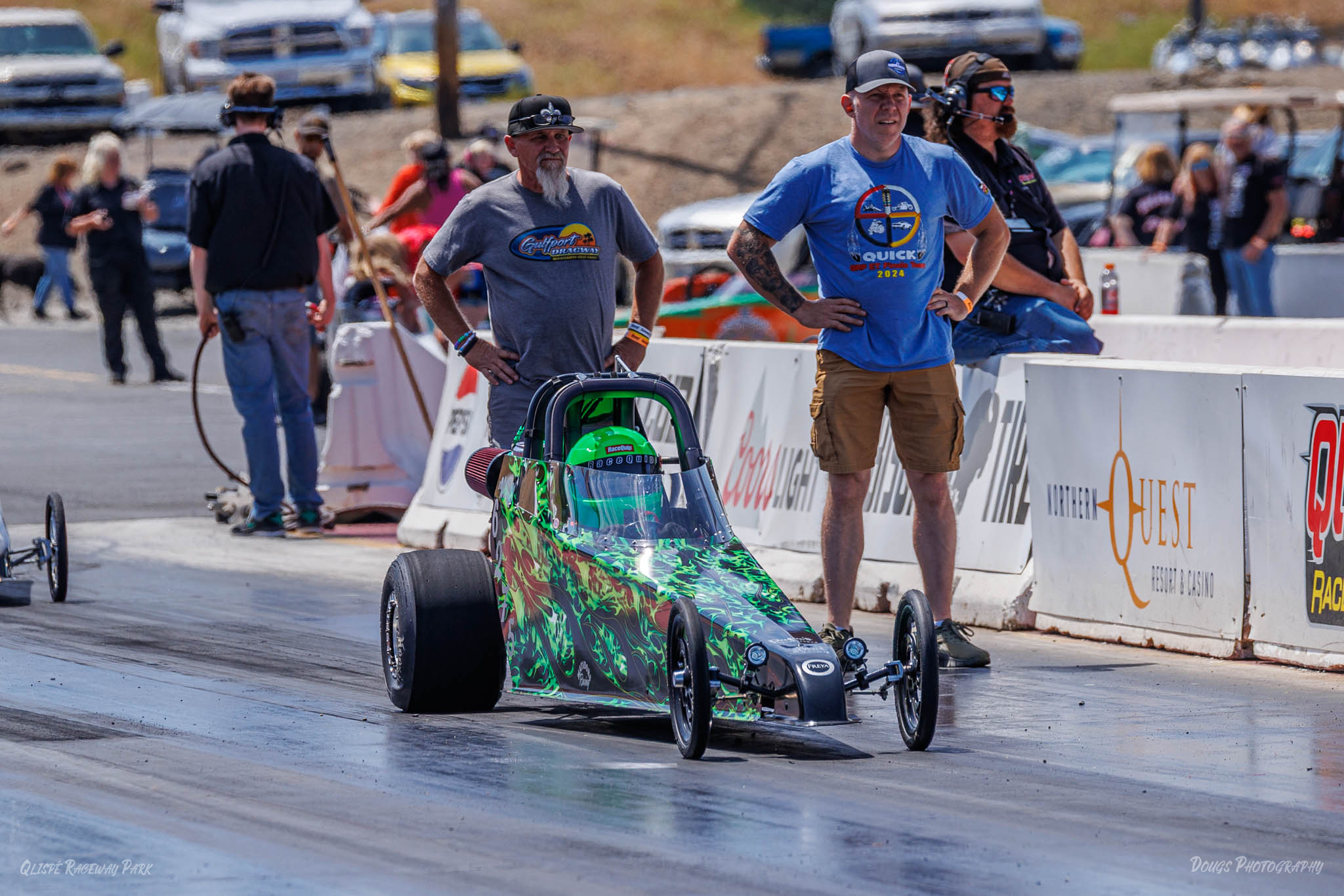 Drag racing at Qlispé Raceway Park's first Summit series race of the 2025 season